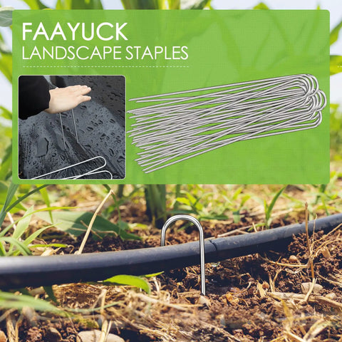 Heavy Duty 12 Inch Landscape Staples 8 Gauge Galvanized U Shaped Ground Stakes used for securing garden elements