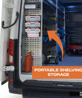 Gear Up Small Parts Tool Organizer For Service Trucks And Cargo Vans Heavy Duty Metal Wall Mount Rack With 3 Hardware Storage Bins