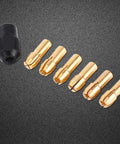 6Pcs Brass Collet Drill Chuck Set With 1mm To 3.2mm Capacity, Brass Sleeves And Black Cap, M8x0.75 Cap, Fits Rotary Tools
