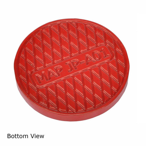 Universal Aluminum Jack Pad Puck Adapter For BMW Mini And Most Vehicles CNC Machined Billet Aluminum, bottom view