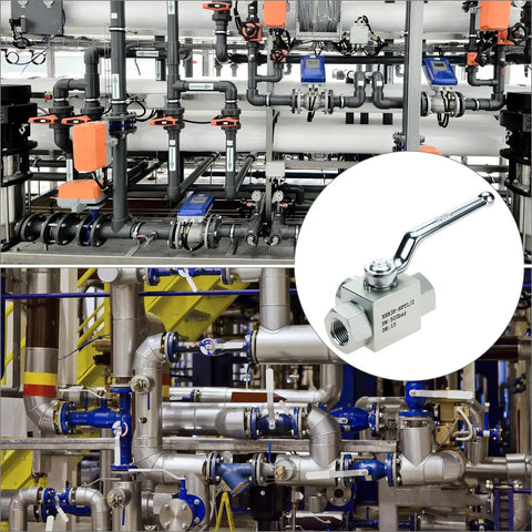 Three Way High Pressure Hydraulic Ball Valve One Half Inch NPT Female Connections 7250 PSI For Controlling Water Oil And Gas Flow Direction In Industrial Systems Heavy Duty And Rugged