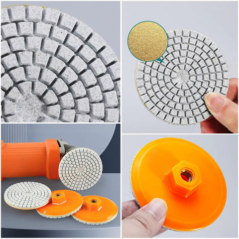 2 Pack Diamond Polishing Pads 3 Inch With Integrated M10 Backing Base For Marble Concrete Stone And Granite Polisher