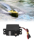 Beefy Metal Gear Sail Winch Servo Motor With Alloy Gears Analog Servo for ship rope rewind shown with a yellow speedboat on water