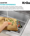 Hand scraping vegetables into sink with WasteGuard Beefy 3/4 HP Ultra Quiet Garbage Disposal With Quick Connect And Included Drain Cover