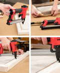 Oil Free Pneumatic Staple Gun for wood upholstery carpet and wire fencing fits one quarter to nine sixteenth inch staples