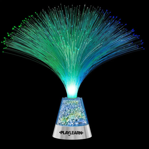13 Inch LED Fiber Optic Lamp with Color Changing Crystal Base USB or Battery Powered Mood Light Vibe Removable USB Cable Included
