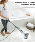 Heavy Duty Steam And Scrub Mop For Hard Floors All In One Deep Cleaning Game Changer That Knocks Out Grime Like A Dream in action on tile floor.