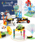 Interactive Robot Building Kit for Kids Ages 8-12, Hands-On STEM Toys with bubble machine, doodling robot, and fiber optic lights
