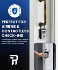 Rugged Outdoor Key Lock Box with 4 Digit Combination for Outside Key Storage, Weatherproof Zinc Alloy Safe Box wall-mounted on door