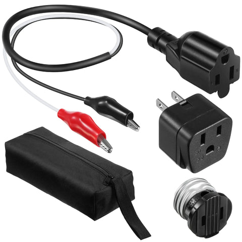 Handy Pro Grade Circuit Breaker Finder Accessory Kit with clips, light socket adapter, grounding converter, carrying case. Compatible with ET300 ET310.