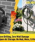 All In One Garden Hose Holder Kit With 50 Ft Hose Half Inch, Heavy Duty Freestanding Metal Stand comparison image