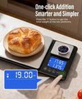Dual Platform Kitchen Scale With 33 Lb Large Capacity And 1.1 Lb Mini Precision Scale, Dual Line LCD Display, Stainless Steel in use