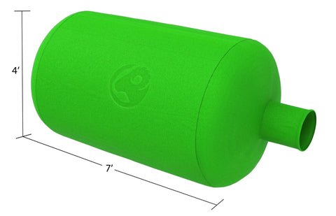 Green RAM ECO+ insulation vacuum bag, 7 ft x 4 ft, fabric body with inlet nozzle.