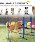 Golden retriever using All In One Dog Agility Training Set 12 Piece Obstacle Course With Adjustable Hurdle And Ring Four Tunnels Weave