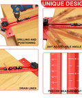 No Fuss Heavy Duty 29 Inch Woodworking T Square With Adjustable 15 To 165 Degree Angle, Solid Aluminum Layout Tool being used for precise measurements.