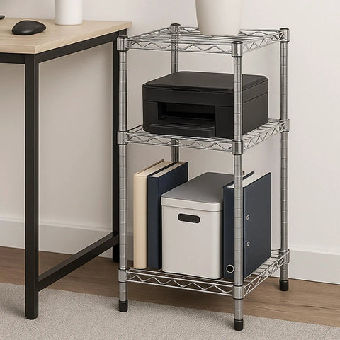 Rock Solid 3 Tier Stackable Chrome Wire Shelving Rack Carrying 200 Lb Per Shelf For No Fuss Quick Assembly And Compact Modular Organization For Closets Counters And Corners