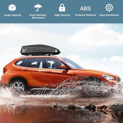 Rock Solid Rooftop Cargo Carrier Hard Shell Waterproof Gear Box Featuring Dual Side Opening Secure Key Lock Aerodynamic Quiet Ride Design Handles Hella Loads Without Skipping A Beat For Ultimate Road Trip Freedom