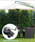 Cantilever Patio Umbrella Stand With Adjustable Rocking Handle And Stable Lock For Easy Raising And Lowering, Wind Resistant Outdoor Holder For Courtyard And Garden Shade