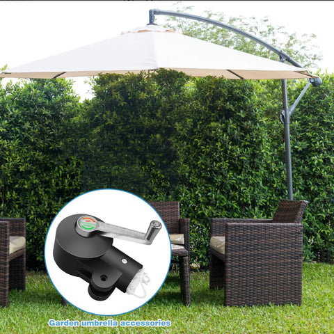 Cantilever Patio Umbrella Stand With Adjustable Rocking Handle And Stable Lock For Easy Raising And Lowering, Wind Resistant Outdoor Holder For Courtyard And Garden Shade
