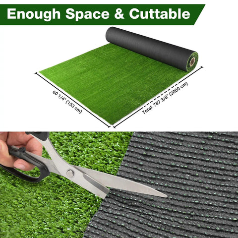 Indoor Batting Cage Turf Mat Set For Baseball And Softball Practice, Realistic 0.4 Inch Pile Height Synthetic Grass, cutting