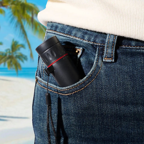 Grab And Go Monocular Telescope With Focusing Optics Waterproof Non Slip Grip Ideal For Adults Compact Lightweight Black For Outdoor Adventures, Bird Watching, Travel, And Wildlife Viewing in jeans pocket