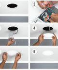 Installation process for 6-Pack 4-Inch Color-Selectable LED Recessed Ceiling Downlights With J-Box, Oil Rubbed Bronze Trim.