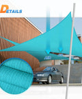 8x8x11 Ft Sun Shade Sail Triangle Canopy For Outdoor Patio Backyard Pergola Deck Carport UV Blocking Cloth Turquoise Green