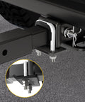 Heavy Duty 2 Inch Trailer Hitch Tightener With Anti Rattle U-Bolt And Mount Plate, Steel Construction With Rubber Cover.