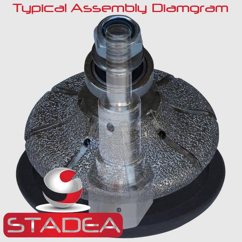 Diamond Profile Wheel For Grinders And Polishers 45 Degree Bevel 10 Mm Height Three Eighths Inch Arbor 11 Threaded Assembly Diagram