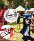 Backyard Zip Line Kit With Tree Protector Easy Install Outdoor Zip Line System For Teens And Kids Durable 250 Lb Weight