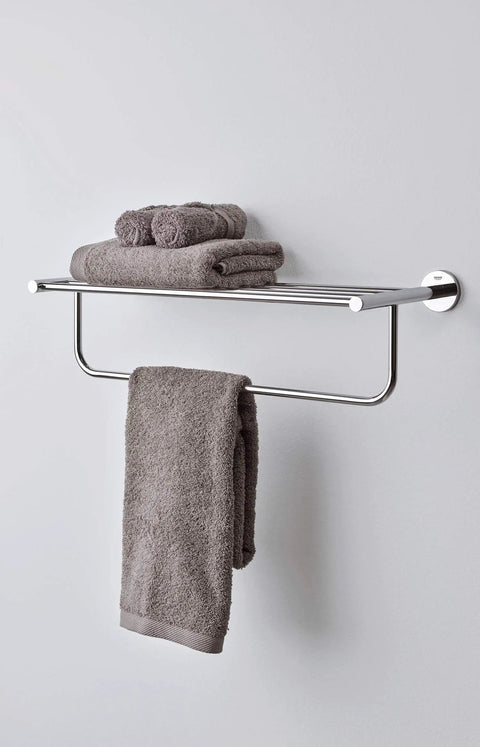 BauCosmopolitan Multi-Towel Rack 510mm Polished Chrome Easy Install wall mount with towels on it