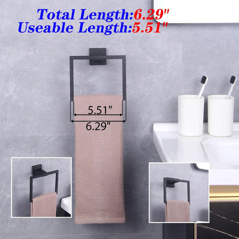 Dope Modern Black Towel Holder Made From SUS304 Stainless Steel Rustproof And Heavy Duty Wall Mount Towel Ring For Bathroom