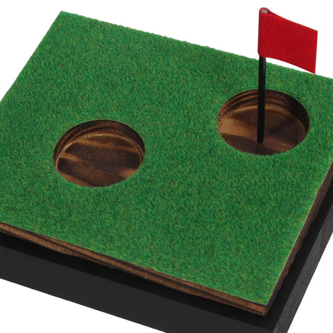 Clear Acrylic Golf Ball Display Case With Wood Base Dustproof Transparent Holder For Souvenir Golf Balls One Hole Design With Flag