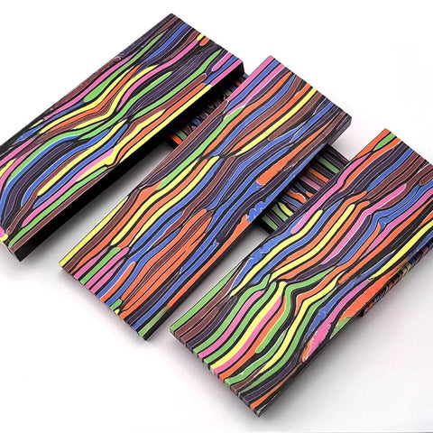 Colorful Knife Handle Slabs Pair For DIY Knife Making Colorful Scales Grips Pearl Resin Polymer Blanks For Crafting Knives 5.1x1.77x0.23in