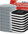 Heavy Duty Furniture Movers And Sliders For Carpet And Hardwood Floors Featuring Reusable Plush Sock Pads, 4.3 inch sliders stacked with plush pads