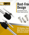 Beefy Heavy Duty 10mm Ball Stud Mounting Bracket For Gas Struts shown with stainless screw set