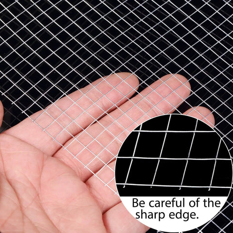 Two Sheets 1/4 Inch Welded Wire Mesh Roll 13.7 By 40 Inches Hardware Cloth Galvanized Cage Fence For Chicken Poultry Coop Rabbits Snakes Enclosures Beefy Heavy Duty Garden Craft Netting For DIY Projects