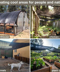6x6.5 Ft Shade Cloth 50 Percent Sun Blocking Mesh With Grommets used in greenhouse, chicken coop, dog kennels, and plant cover