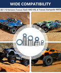 21 Pcs Beefy Heavy Duty Silver Blue RC Bearing Kit Rustproof for Traxxas Slash Stampede 4x4 4WD VXL RC Crawler models
