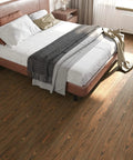 Bedroom with Brown Chestnut Wood Peel And Stick Floor Tiles That Look Real Waterproof Vinyl Planks 6 By 36 Inches Self Adhesive