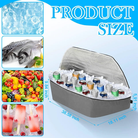 Gray Golf Cart Cooler Bag Insulated Leakproof Travel Cooler With Front Cart Strap Keeps Drinks Cold 9.84 x 18.11 x 38.58 Inches