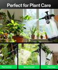 Hand using 70 Ounce Pump Sprayer For Home Garden And Lawn Care Portable Hand Sprayer for plants with clear tank and adjustable nozzles