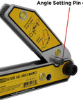 Adjustable Magnetic Angle Square 30 To 270 Degrees With Inside And Outside Magnets, 26 Lbs Magnetic Pull, angle setting pin