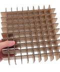 2 Pack Reusable Kraft Paper Box Dividers Inserts 20x20x5cm Heavy Duty Pro Grade Multipurpose Shipping Box Grid Partitions For Packing Glassware And Mugs DIY Packaging Supplies, khaki corrugated grid insert
