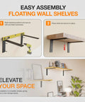 Instructions for assembling Heavy Duty 8 Inch L Shelf Brackets Pack Of 6 Black for floating shelves on wall.