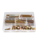 M8 Furniture Hardware Set With Hex Key Drive Socket Cap Screws And Barrel Nuts, 60 Bolts And 60 Nuts, M8 X 30mm To 80mm Lengths Kit