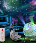 Dope Galaxy Star Projector Night Light With Remote Control White Noise Bluetooth Speaker 14 Color LED Nebula Lamp in room.