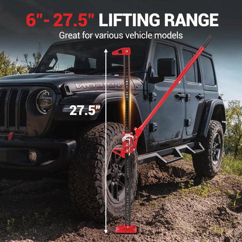 33 Inch Heavy Duty Ratcheting Farm Jack Beefy 3 Ton Lift For Trucks Jeeps SUVs And Tractors Off Road Bumper Lift All Terrain
