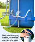 Dual Split Hose Plunger Valve For Above Ground Pools Replacement Shut Off Valve With Two Inlet Ports Easy Flow Control No Fuss Backwash And Filter Maintenance For Your Pool System on aboveground pool hose