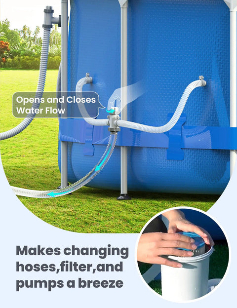 Dual Split Hose Plunger Valve For Above Ground Pools Replacement Shut Off Valve With Two Inlet Ports Easy Flow Control No Fuss Backwash And Filter Maintenance For Your Pool System on aboveground pool hose